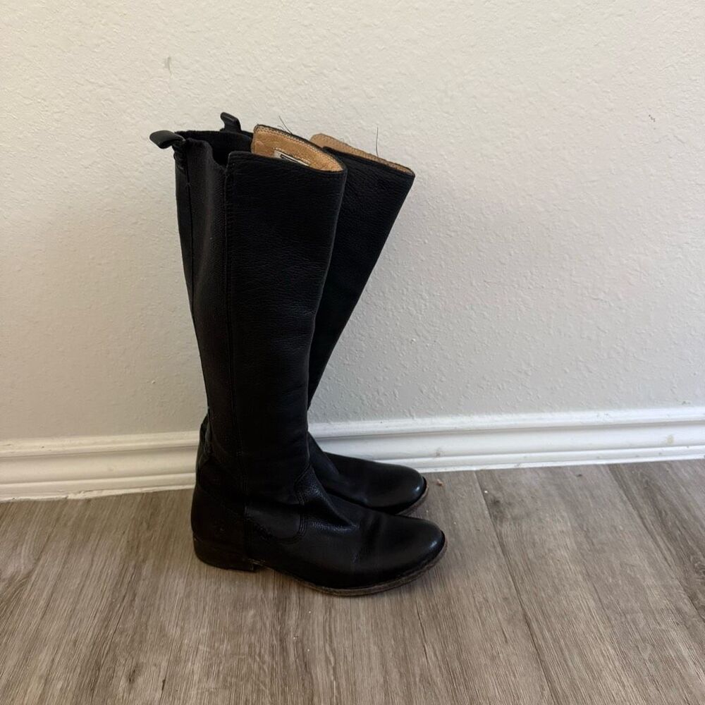 Frye black tall boots leather